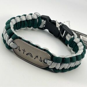 Witness Survivor Paracord Bracelet Green Gray Faith Message Symbol Tag